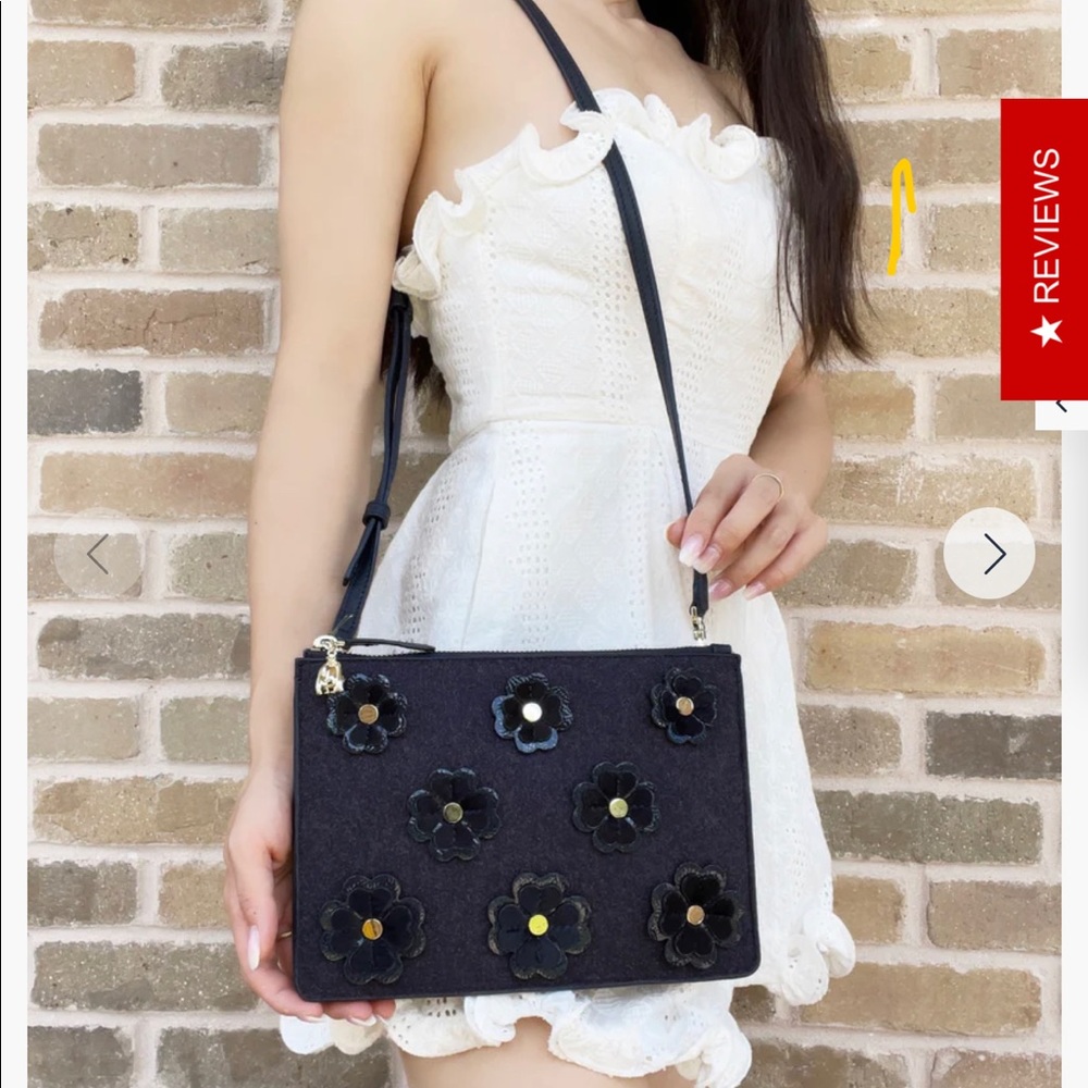 KATE SPADE ON PURPOSE FLORAL CROSSBODY  / CLUTCH BLAZER BLUE